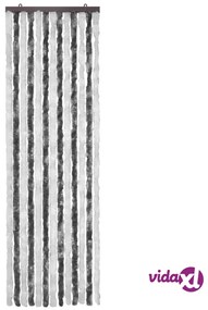 vidaXL Zanzariera Grigio e Bianco 56x185 cm Ciniglia