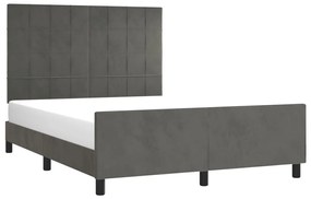 Giroletto con testiera grigio scuro 140x190 cm in velluto