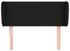 Testiera ad orecchio nera 83 x 23 x 78/88 cm in tessuto