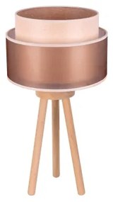 Duolla - Lampada da tavolo WOOD BOHO 1xE27/15W/230V diametro 25 cm rame/marrone/beige