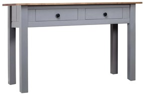 Tavolo consolle grigio 110x40x72 cm legno massello pino panama