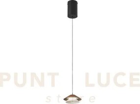 Lampadario a sospensione led atreo marrone+beige in metallo e allum...