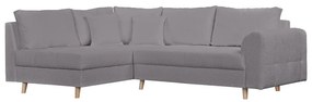 Divano angolare grigio scuro in tessuto bouclé (angolo sinistro) Ariella - Ropez