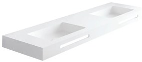 Lavabo sospeso rettangolare Zen L 120 x H 10 x P 46 cm in acrilico bianco