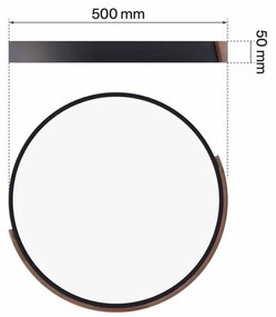 Plafoniera LED Rotonda 36W CCT, Ø500mm, Legno/Nero Colore Bianco Variabile CCT