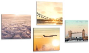 Set di quadri – Londra con alba