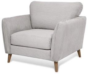 Poltrona in velluto a coste grigio chiaro Paris - Scandic