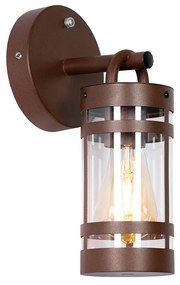 Lampada da parete per esterni marrone ruggine IP44 con sensore crepuscolare - Ruben