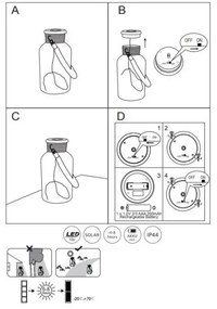 Globo 33979 - Lampada LED solare SOLAR LED/0,6W/3,2V IP44