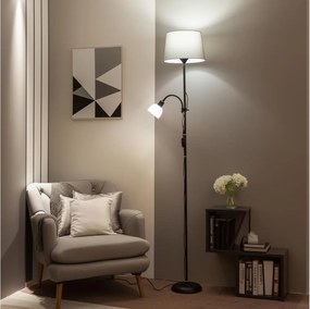 Brilagi - Lampada da terra CERIA 1xE27/100W/230V + 1xE14/25W nero/grigio