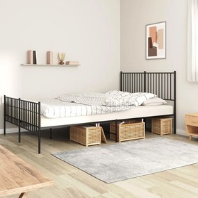 Giroletto Senza Materaso Con Pediera İn Metallo Nero 160x200 Cm /