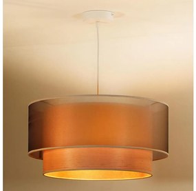 Duolla - Lampadario a sospensione con filo WOOD BOHO 1xE27/15W/230V diametro 45 cm rame/beige