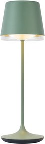Lampada da tavolo verde con LED IP65 ricaricabile con stazione di ricarica - Bass