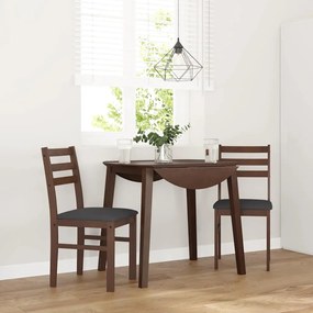 Sedie Da Pranzo Con Cuscini 2pz Marrone Legno Massello Di Hevea /