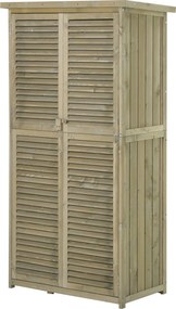 Armadio Mobile Portaoggetti da Giardino 87x46,5x160 cm in Legno  Grigio...