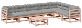 Set divani da giardino 8 pz con cuscini massello abete douglas