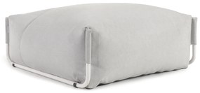 Kave Home - Pouf divano modulare 100% outdoor Square grigio chiaro e alluminio bianco 101 x 101 cm