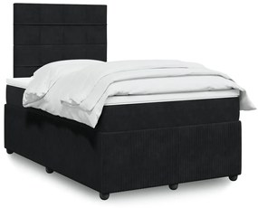 Giroletto A Molle Con Materasso Nero 120x190 Cm İn Velluto /