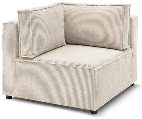 Modulo divano in velluto a coste variabile crema Nihad modular - Bobochic Paris