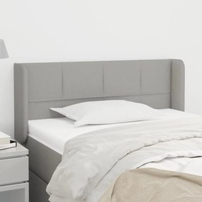 Testiera Ad Orecchio Grigio Chiaro 103x16x78/88 Cm İn Tessuto /