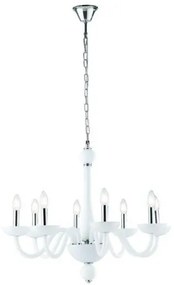 Lampadario alfiere bianco/cromo 8xe14 74x178cm i-alfiere-8 bco