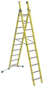 Scala a sfilo FACAL Vetroprima 2 rampe in fibra di vetro 2 x 11 gradini portata massima 150 kg EN 131 per lavori fino a 6.6 m