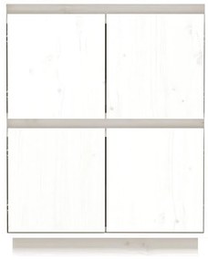 Credenza bianca 60x34x75 cm in legno massello di pino