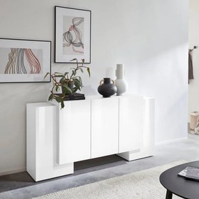 Mobile credenza PILLON L 170 x H 85 P 45 cm bianco lucido