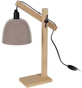 Tosel  Lampade d’ufficio Lampada da scrivania tondo legno naturale e taupe  Tosel