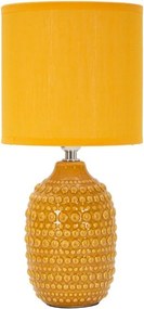 Lampada da tavolo color senape in ceramica con paralume in tessuto (altezza totale 30,5 cm) Points – Mauro Ferretti