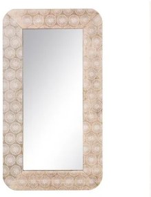 Specchio da parete 91 x 2 x 50,5 cm Bianco Legno di mango Legno MDF