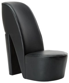 Poltrona A Forma Di Scarpa Con Tacco İn Similpelle Nera /