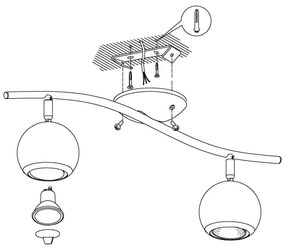 EGLO 31002 - Riflettore LED BIMEDA 2xGU10/3W LED