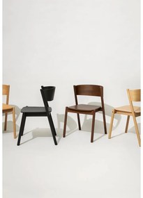 Sedia da pranzo in rovere nero Oblique - Hübsch