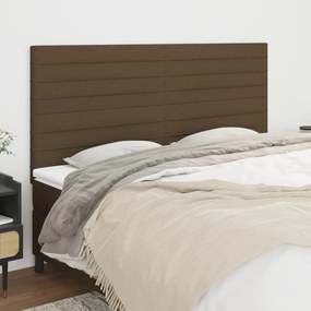 Testiera 4 Pz Marrone Scuro 80x5x78/88 Cm İn Tessuto /
