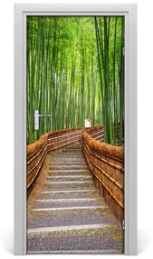 Adesivo per porta Foresta di bamboo 75x205 cm