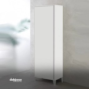 Colonna Armadio/Portascopa "Mondo 2.0" Da 60 cm Composto Da Un'Anta Finitura Bianco Opaco/Laccato