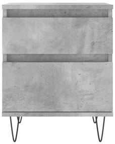 Comodino grigio cemento 40x35x50 cm in legno multistrato