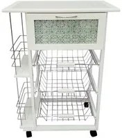 CARRELLO CUCINA COLUMBIA 3 CESTI BIANCO GIRASOLE 57X37X83 CM