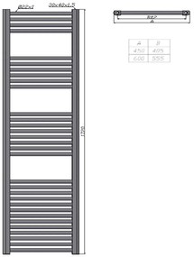 New line k40 radiatore scaldasalviette 45X172 cm  776w 31 tubi interasse 405 mm in ottone bianco