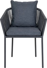 Sedia da esterno grigio scuro in metallo/in imbottito Salerno – House Nordic