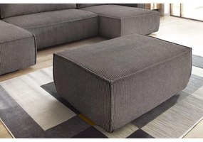 Poggiapiedi grigio tortora con rivestimento in velluto a coste Nihad – Bobochic Paris