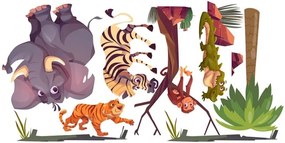 Adesivo murale per bambini animali Madagascar 120 x 240 cm
