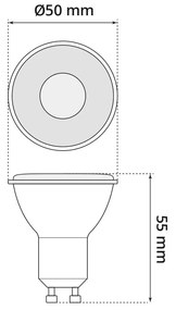 Faretto LED GU10 8W Angolo 36° Colore Bianco Caldo 3.000K