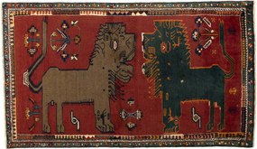Gabbeh Tappeto 190x110 Rosso (Iran) Annodato A Mano