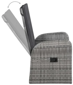 Set mobili da pranzo per giardino 3 pz grigio