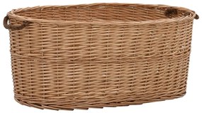 Cesta Per Legna Con Maniglie 78x54x34cm Salice Naturale /