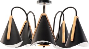 Plafoniera scandinava a cinque bracci APP607-5C Nera