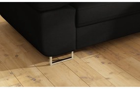 Divano angolare nero allungabile/con contenitore (con penisola a destra/a L) Anton – ELTAP