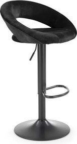 Sgabello da bar H-102 in velluto nero